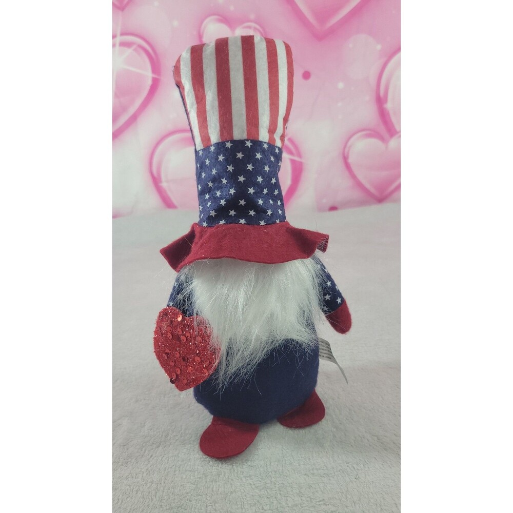 New NWT Greenbrier Patriotic Gnome Plush 12" 4th of July Red White Blue Decor